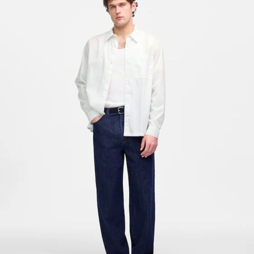 NEW Madewell White Straight-Hem Cotton Button-Up Shirt - Size: Medium - Picture 13 of 13
